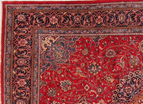 Sarouk Red Hand Knotted 98 X 131 Area Rug 400-16510 Image 4