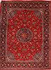 Sarouk Red Hand Knotted 98 X 131  Area Rug 400-16510 Thumb 0