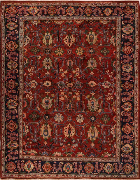 Mahal Red Hand Knotted 84 X 107  Area Rug 400-16513 Image 0