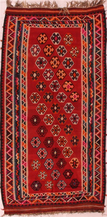 Turkman Red Runner Hand Knotted 50 X 99  Area Rug 400-16517 Image 0
