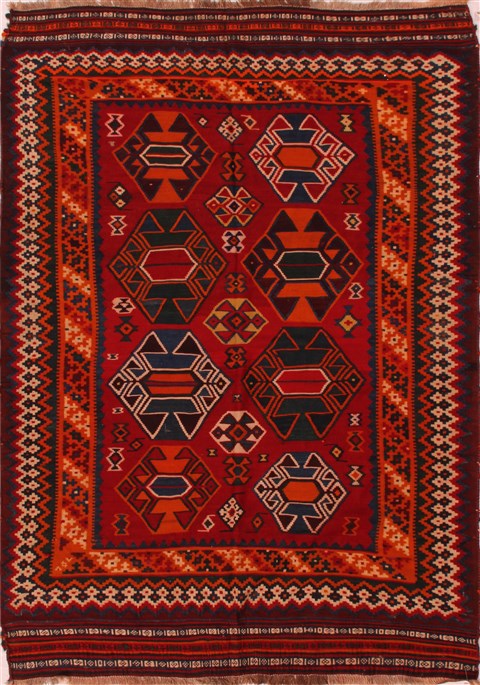 Turkman Red Hand Knotted 58 X 80  Area Rug 400-16518 Image 0