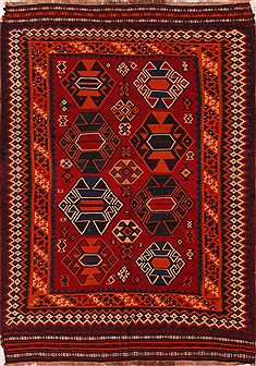 Persian Turkman Red Rectangle 6x9 ft Wool Carpet 16518