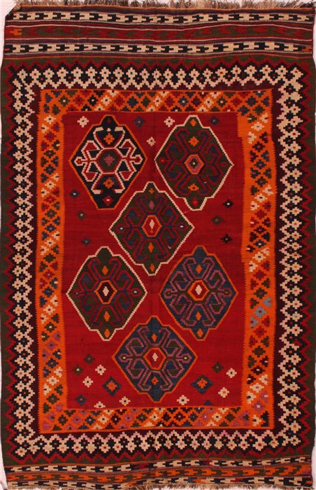 Turkman Red Hand Knotted 50 X 70 Area Rug 400-16519 Image 0