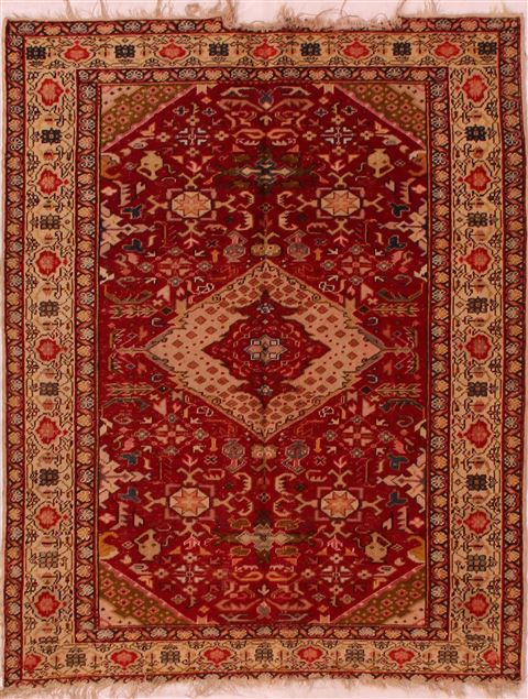 Turco-Persian Red Hand Knotted 42 X 52 Area Rug 400-16521 Image 0