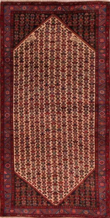 Hamedan Beige Hand Knotted 50 X 95  Area Rug 400-16526 Image 0