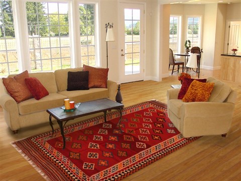 Turkman Red Flat Woven 58 X 89 Area Rug 400-16531 Image 4