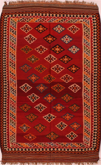 Turkman Red Flat Woven 58 X 89 Area Rug 400-16531 Image 0