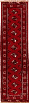 Persian Bokhara Red Runner 6 to 9 ft Wool Carpet 16534