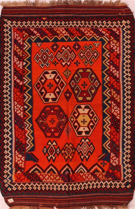 Turkman Orange Hand Knotted 50 X 79 Area Rug 400-16535 Image 0