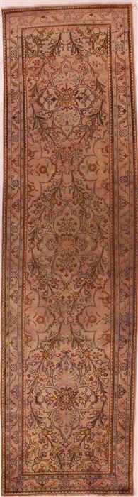 Tabriz Purple Runner Hand Knotted 33 X 129 Area Rug 400-16537 Image 0