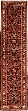Malayer Blue Runner Hand Knotted 3'0" X 13'0"  Area Rug 400-16540
