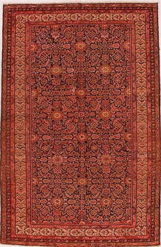 Persian Malayer Black Rectangle 7x10 ft Wool Carpet 16543