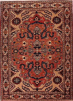 Persian Ardebil Purple Rectangle 8x11 ft Wool Carpet 16545
