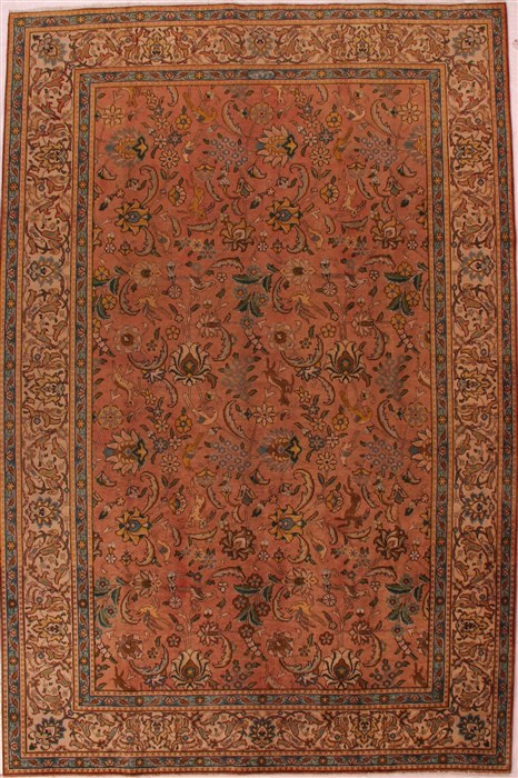 Tabriz Purple Hand Knotted 75 X 112  Area Rug 400-16546 Image 0