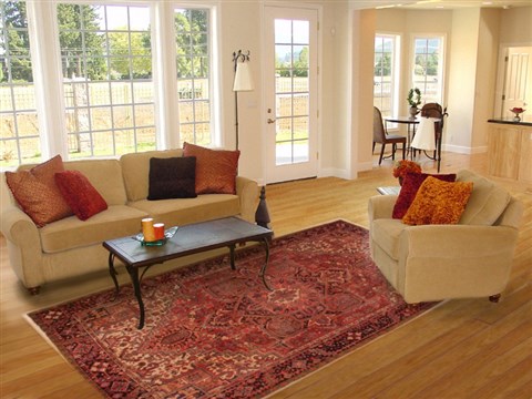 Heriz Red Hand Knotted 82 X 115 Area Rug 400-16552 Image 4