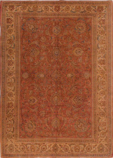 Tabriz Purple Hand Knotted 81 X 114 Area Rug 400-16553 Image 0