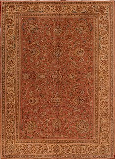 Persian Tabriz Purple Rectangle 8x11 ft Wool Carpet 16553