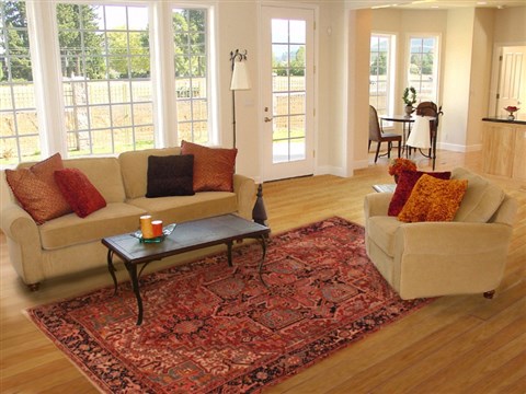 Heriz Red Hand Knotted 79 X 110 Area Rug 400-16554 Image 4