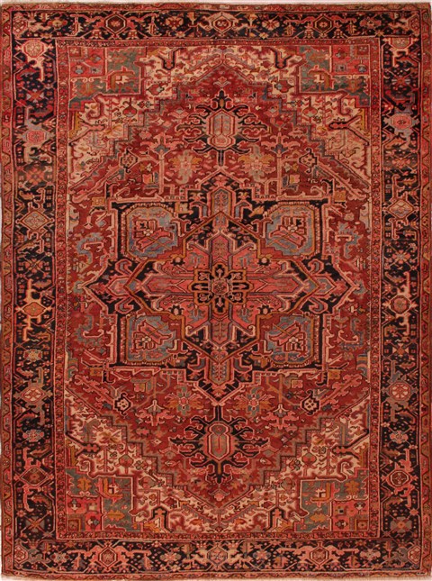 Heriz Red Hand Knotted 79 X 110 Area Rug 400-16554 Image 0