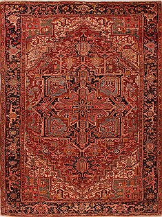 Persian Heriz Red Rectangle 8x11 ft Wool Carpet 16554
