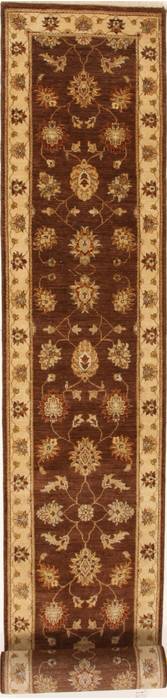 Pishavar Brown Runner Hand Knotted 25 X 190  Area Rug 250-16558 Image 0