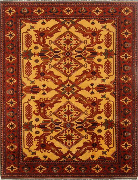Kazak Yellow Hand Knotted 72 X 94  Area Rug 250-16561 Image 0