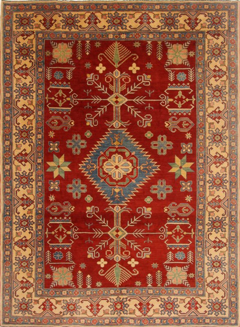 Kazak Red Hand Knotted 83 X 102 Area Rug 250-16566 Image 0