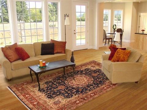 Tabriz Blue Hand Knotted 84 X 113 Area Rug 400-16570 Image 4