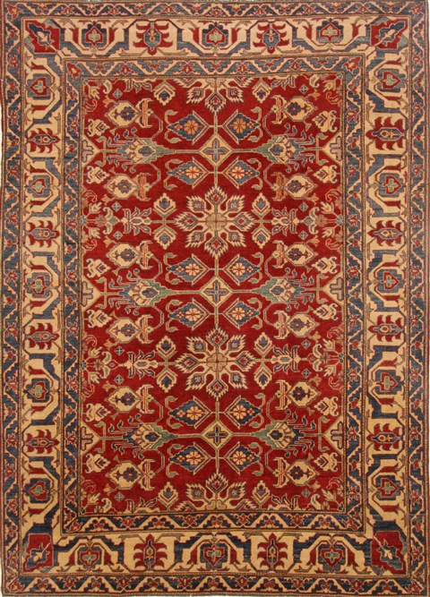 Kazak Red Hand Knotted 74 X 102 Area Rug 250-16574 Image 0