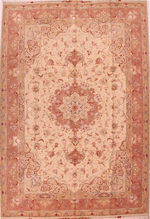 Tabriz White Hand Knotted 69 X 911 Area Rug 400-16575 Image 0