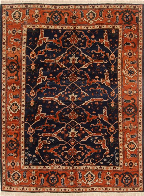 Pishavar Blue Hand Knotted 63 X 80  Area Rug 251-16577 Image 0