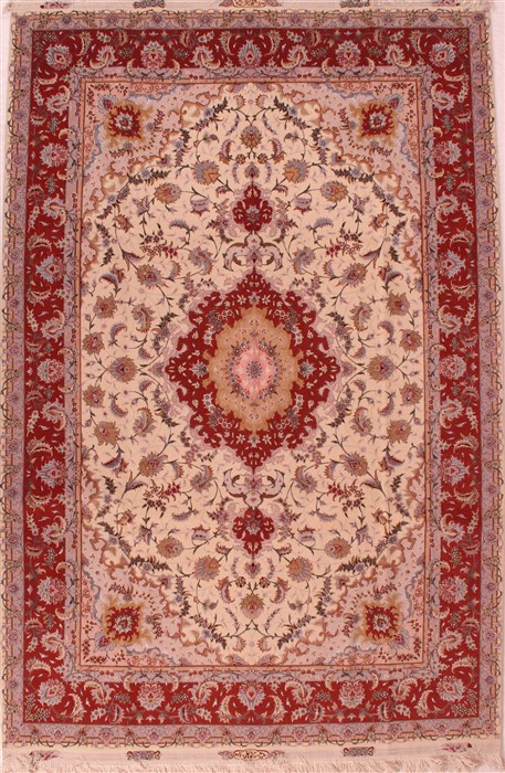 Tabriz White Hand Knotted 68 X 167  Area Rug 400-16580 Image 0