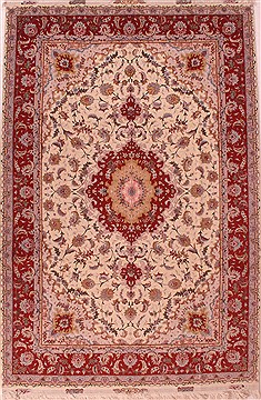 Tabriz White Hand Knotted 6'8" X 16'7"  Area Rug 400-16580