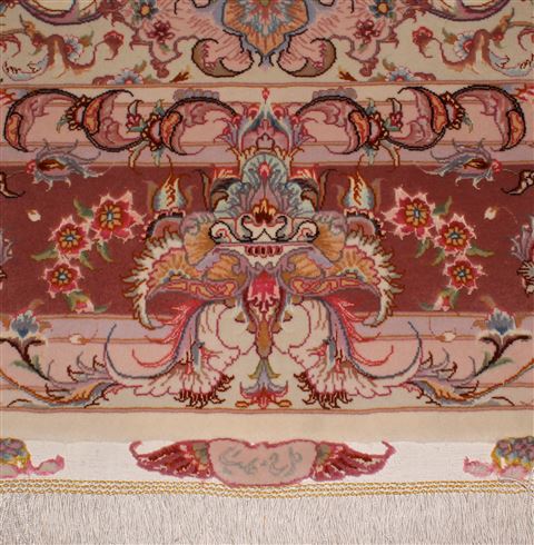 Tabriz Beige Hand Knotted 67 X 100 Area Rug 400-16581 Image 6