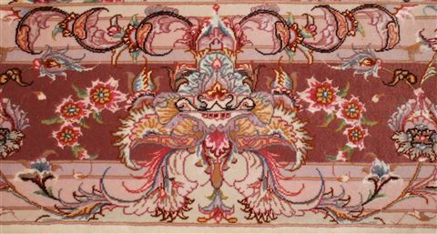 Tabriz Beige Hand Knotted 67 X 100 Area Rug 400-16581 Image 10