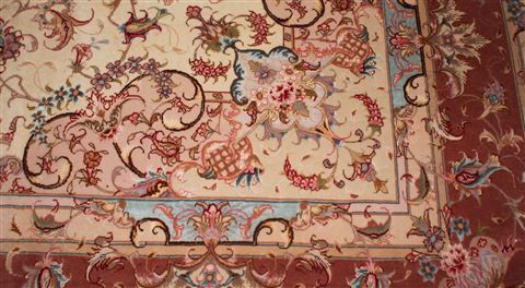 Tabriz Beige Hand Knotted 70 X 101 Area Rug 400-16583 Image 12