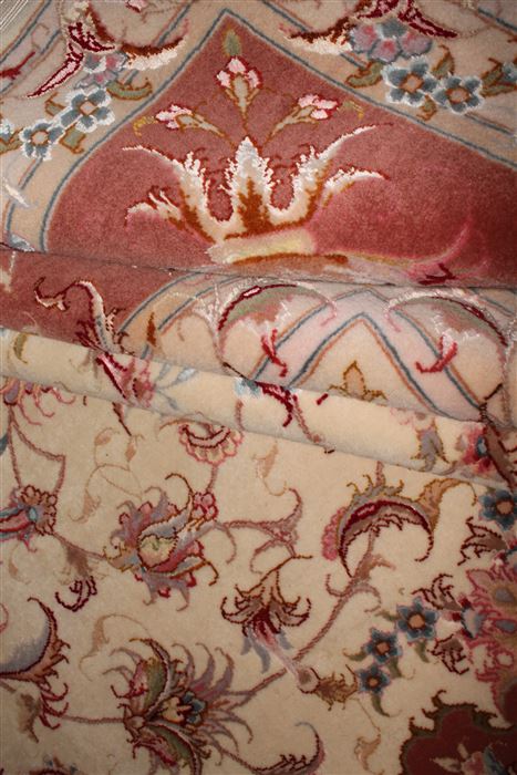 Tabriz Beige Hand Knotted 70 X 101 Area Rug 400-16583 Image 20