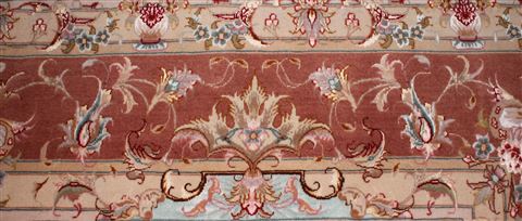 Tabriz Beige Hand Knotted 70 X 101 Area Rug 400-16583 Image 10