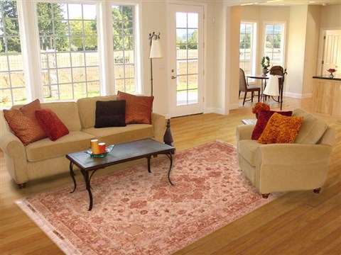 Tabriz Beige Hand Knotted 71 X 101 Area Rug 400-16584 Image 4