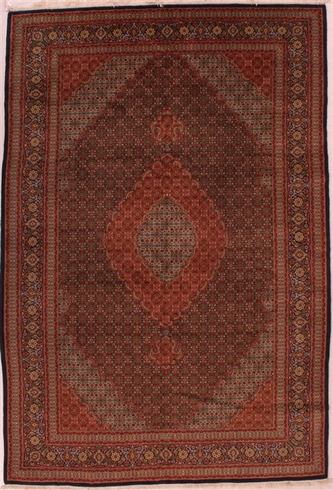 Tabriz Black Hand Knotted 69 X 910 Area Rug 400-16586 Image 0