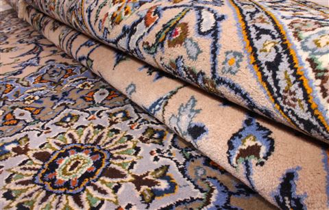 Kashan Beige Hand Knotted 610 X 101 Area Rug 400-16587 Image 7
