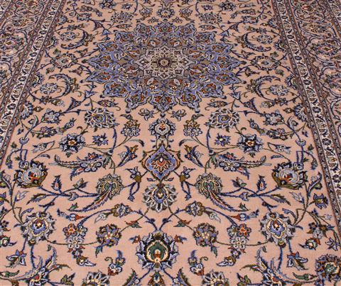 Kashan Beige Hand Knotted 610 X 101 Area Rug 400-16587 Image 10