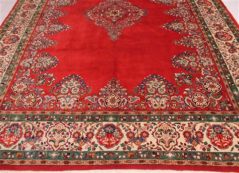 Sarouk Red Hand Knotted 84 X 119 Area Rug 400-16588 Image 11