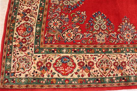 Sarouk Red Hand Knotted 84 X 119 Area Rug 400-16588 Image 5