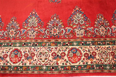 Sarouk Red Hand Knotted 84 X 119 Area Rug 400-16588 Image 9