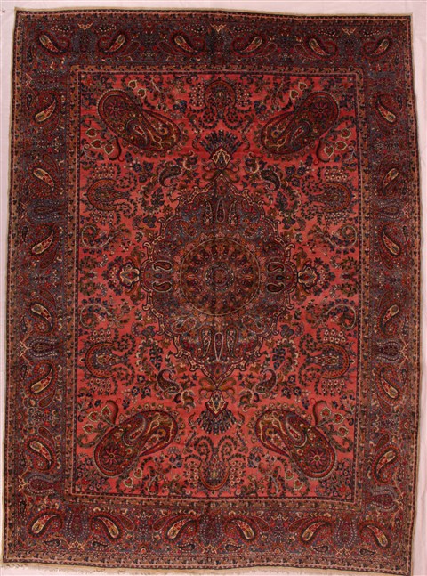 Kerman Purple Hand Knotted 86 X 119  Area Rug 400-16590 Image 0