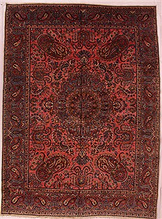 Persian Kerman Purple Rectangle 8x11 ft Wool Carpet 16590