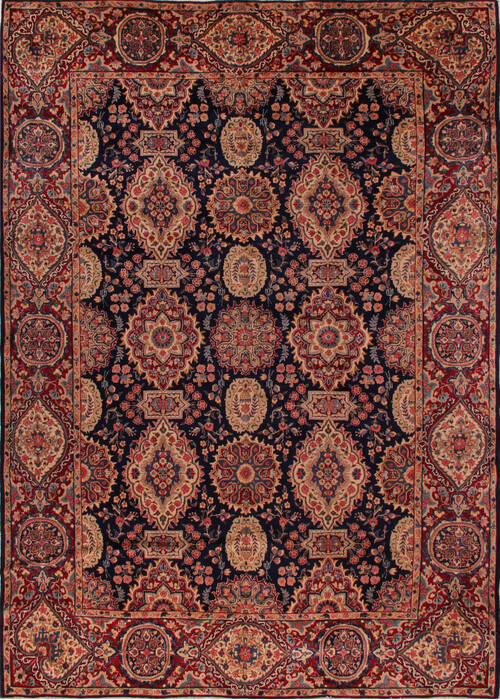 Yazd Blue Hand Knotted 83 X 119  Area Rug 400-16591 Image 0