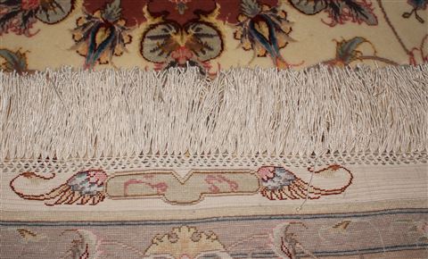 Tabriz White Hand Knotted 51 X 68 Area Rug 400-16596 Image 21