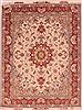 Tabriz White Hand Knotted 51 X 68  Area Rug 400-16596 Thumb 0